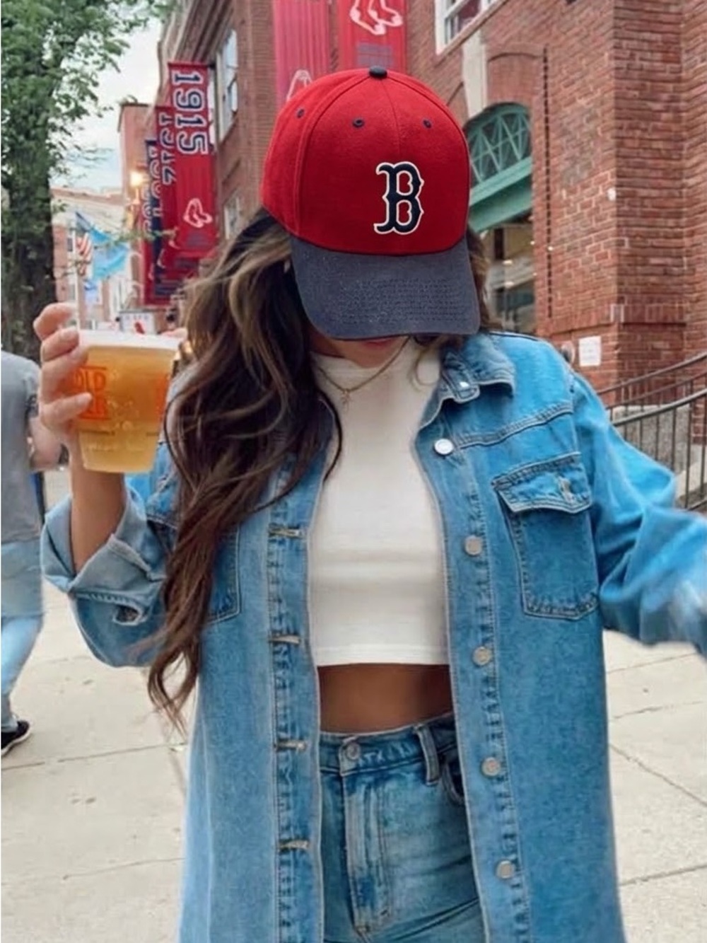 '47 Brand Boston Red Sox Baseball Cap Red Black Embroidered B OS